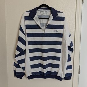 Striped Navy and White Pullover